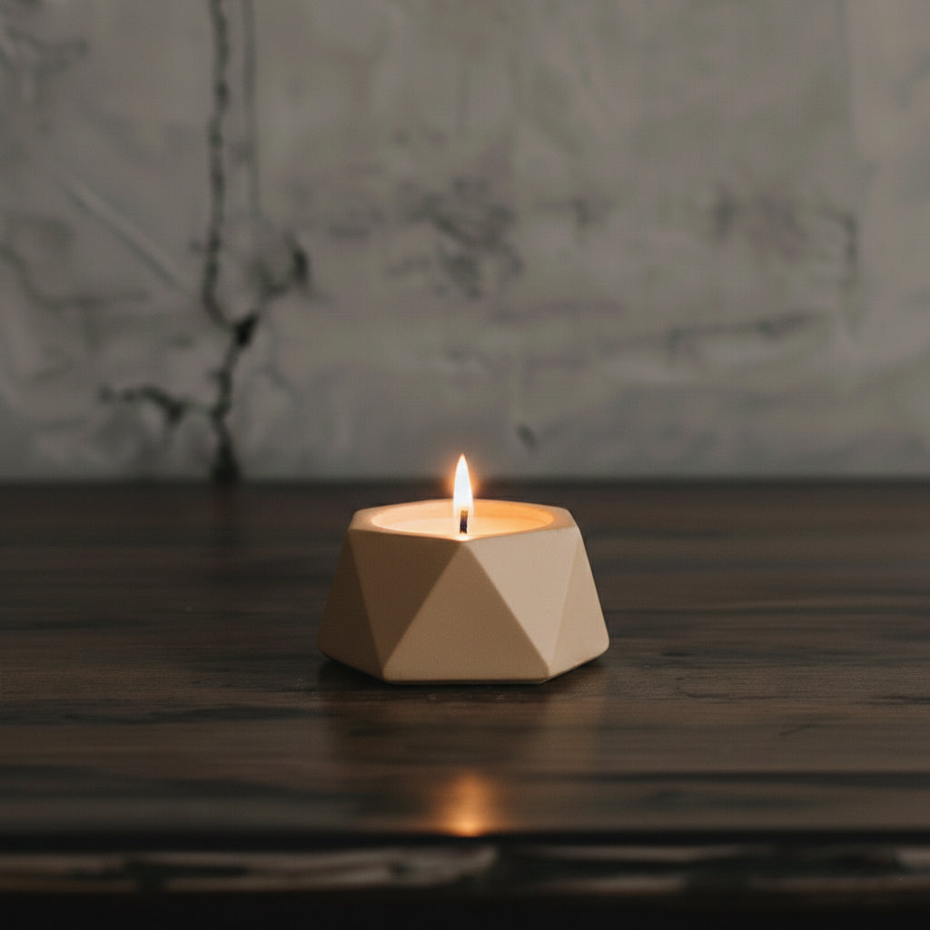 Hexagonal Concrete Candle