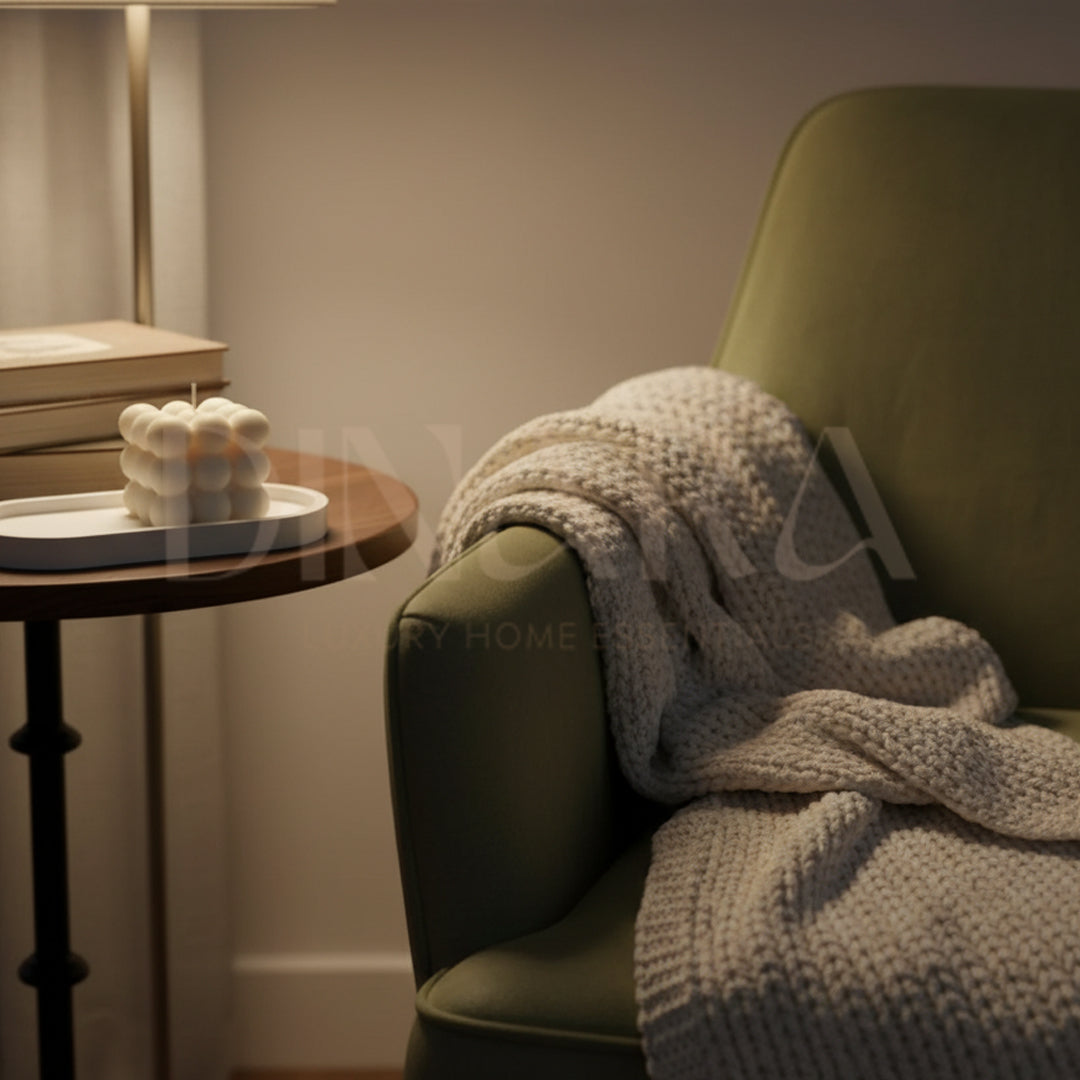 oval tray and bubble candle set