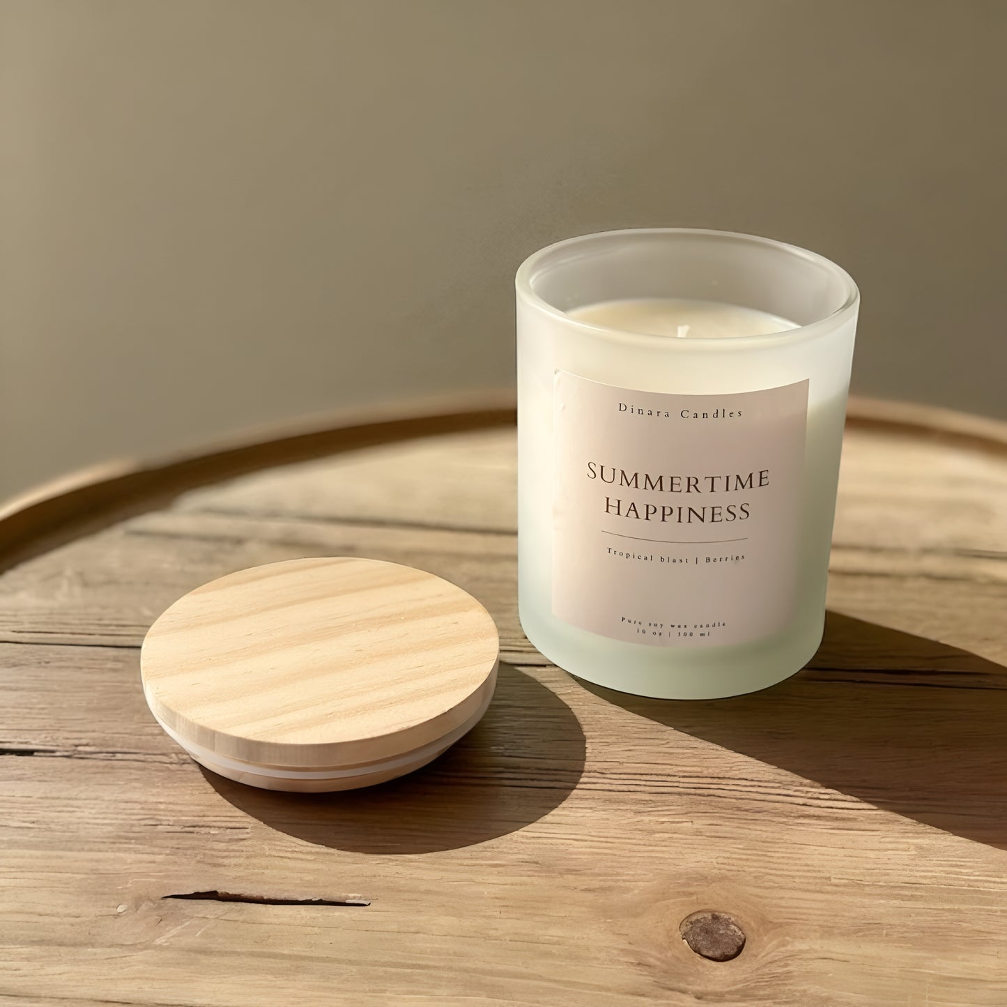 Summertime Happiness — Tropical Berries & Pineapple Scented Soy Candle (10oz)