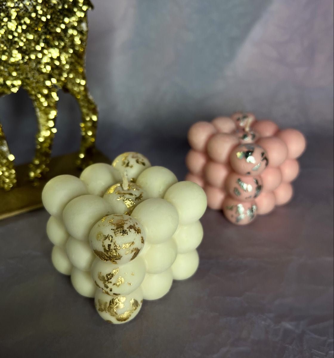 Gold Foiled bubble candle (big)