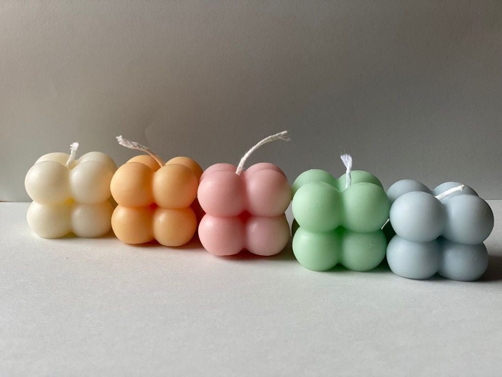 pack of 5 mini bubble candles