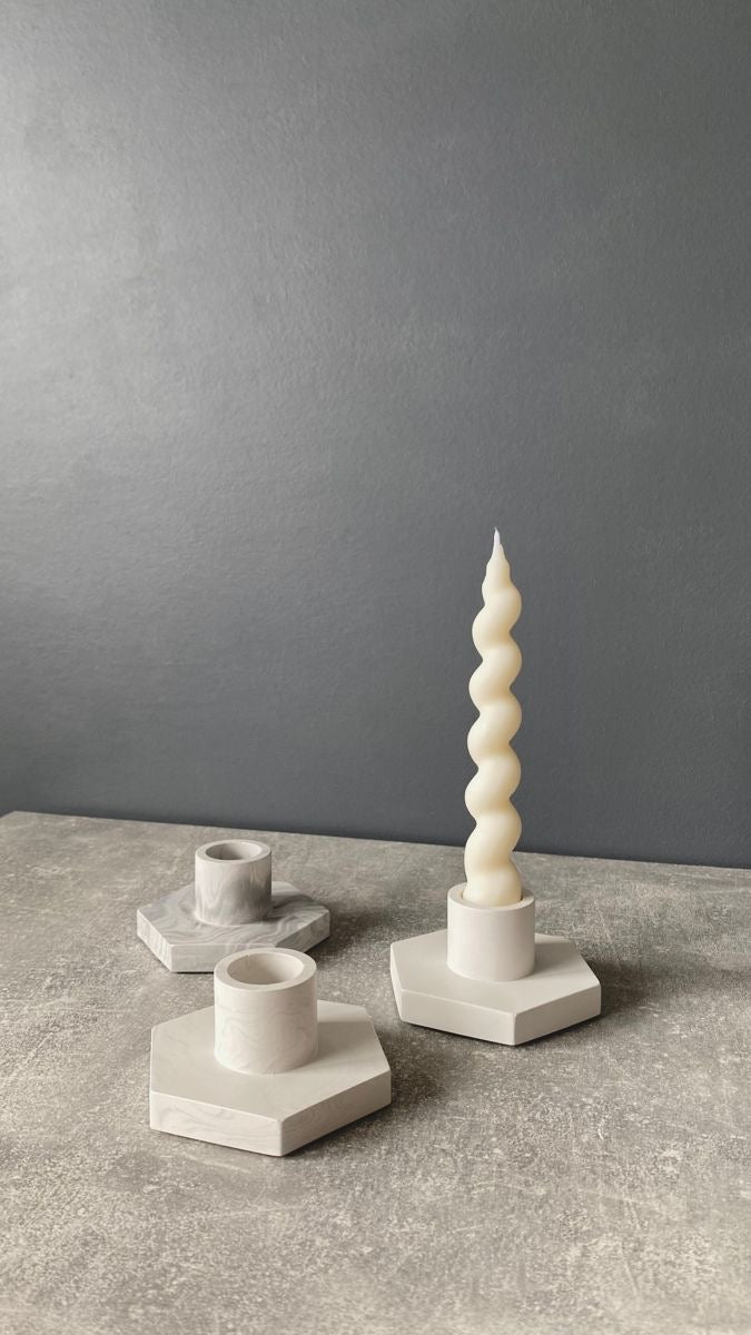Spiral candle with holder (set)