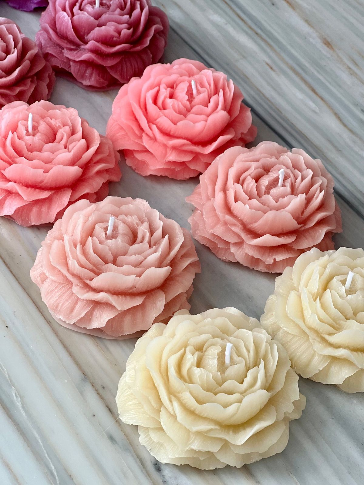 Peony Flower Candles