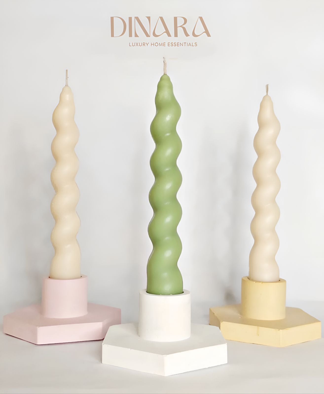 Spiral candle with holder (set)