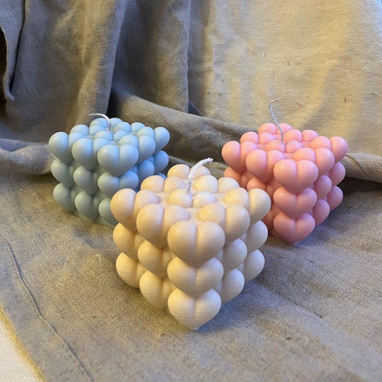 Heart Bubble Candle