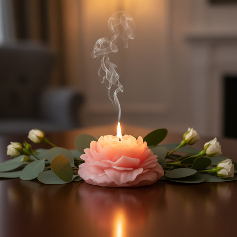 Peony Flower Candle