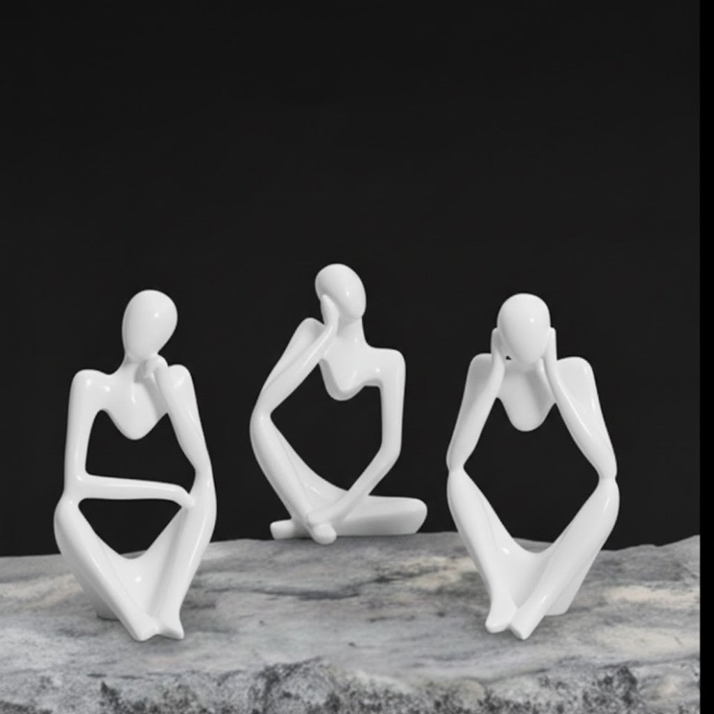 Abstract Thinker Statues (set of 3)