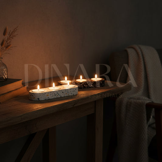 3-Hole Tea Light Candle Holder (Terrazo)