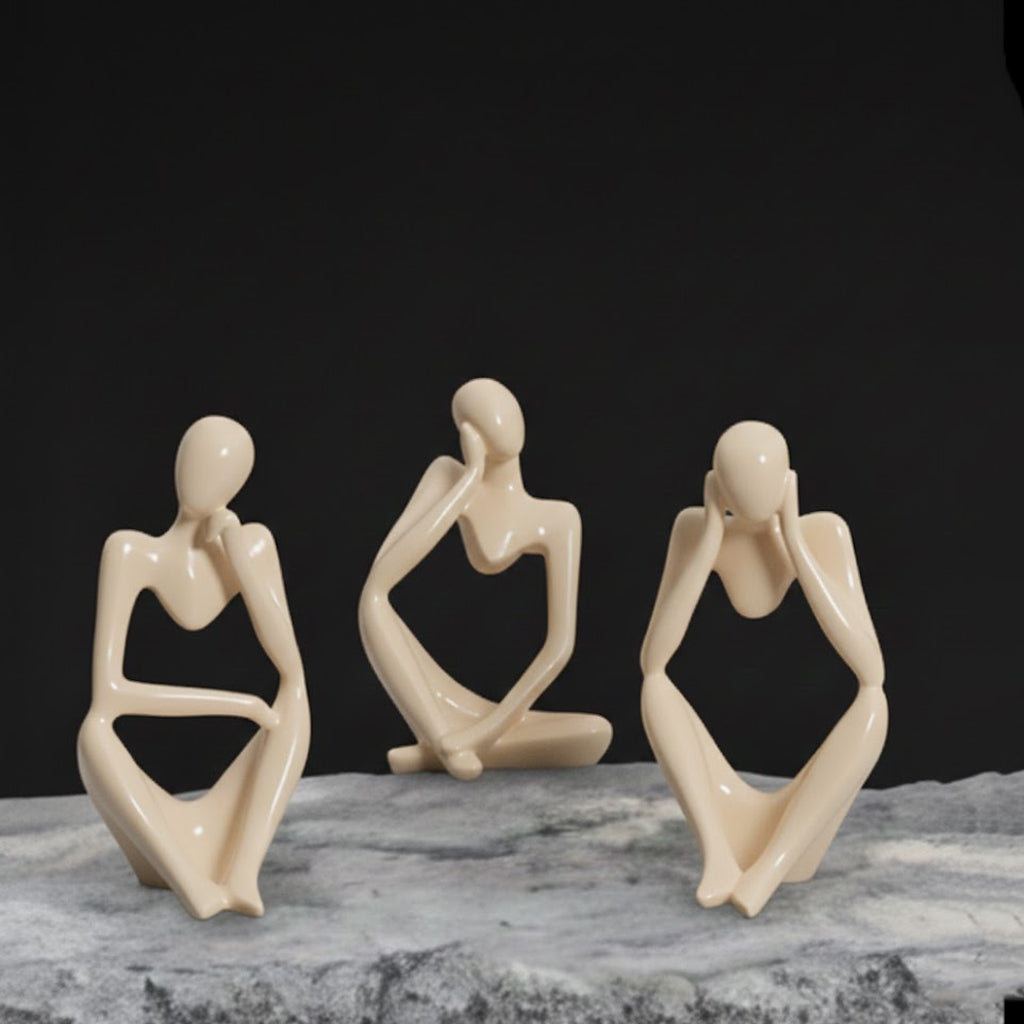 Abstract Thinker Statues (set of 3)