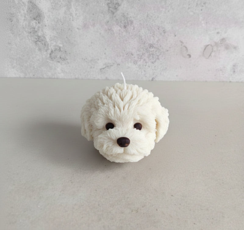Bruno dog head candle
