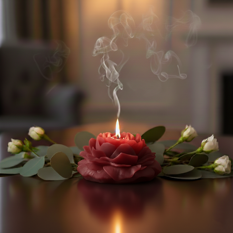 Peony Flower Candle