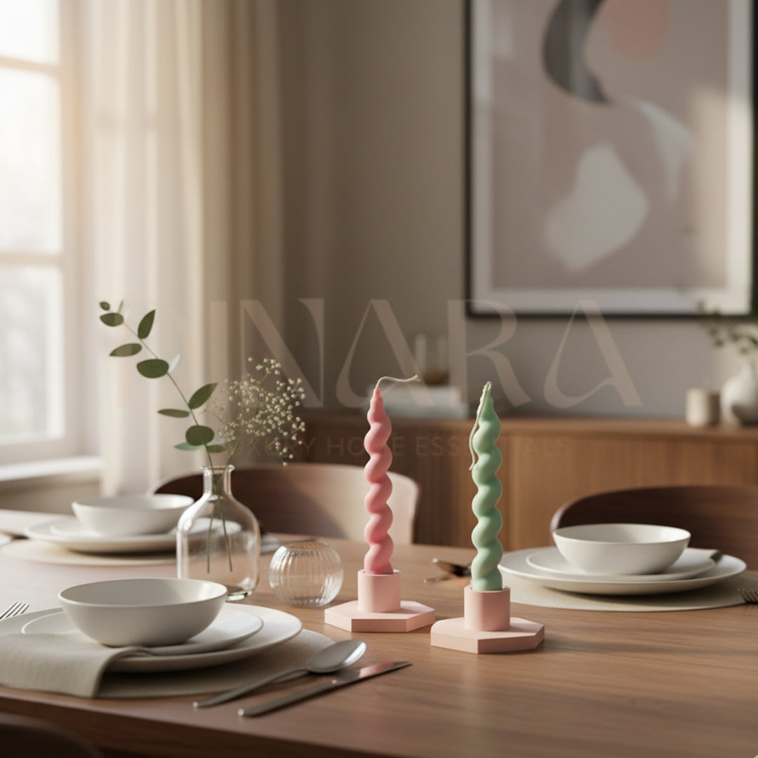 Spiral candle with holder (set)