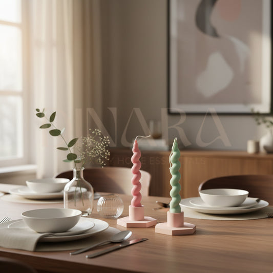 Spiral candle with holder (set)