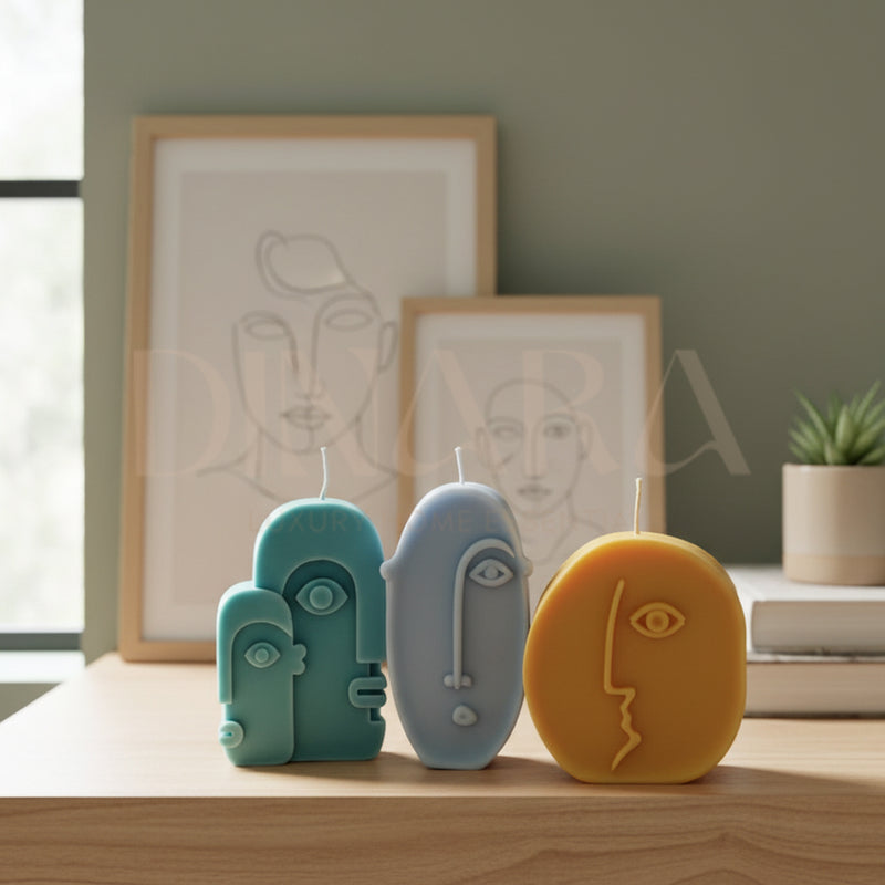 Abstract Art Candle Collection – Set of 4