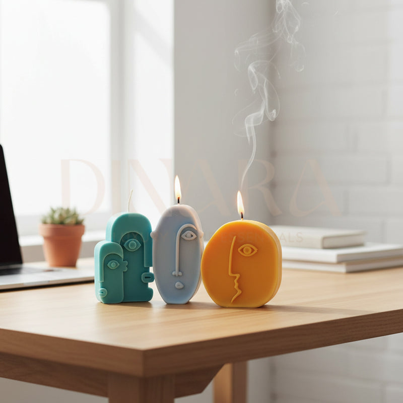 Abstract Art Candle Collection – Set of 4