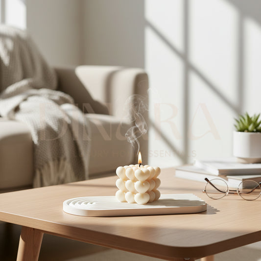 arch tray / heart bubble candle set