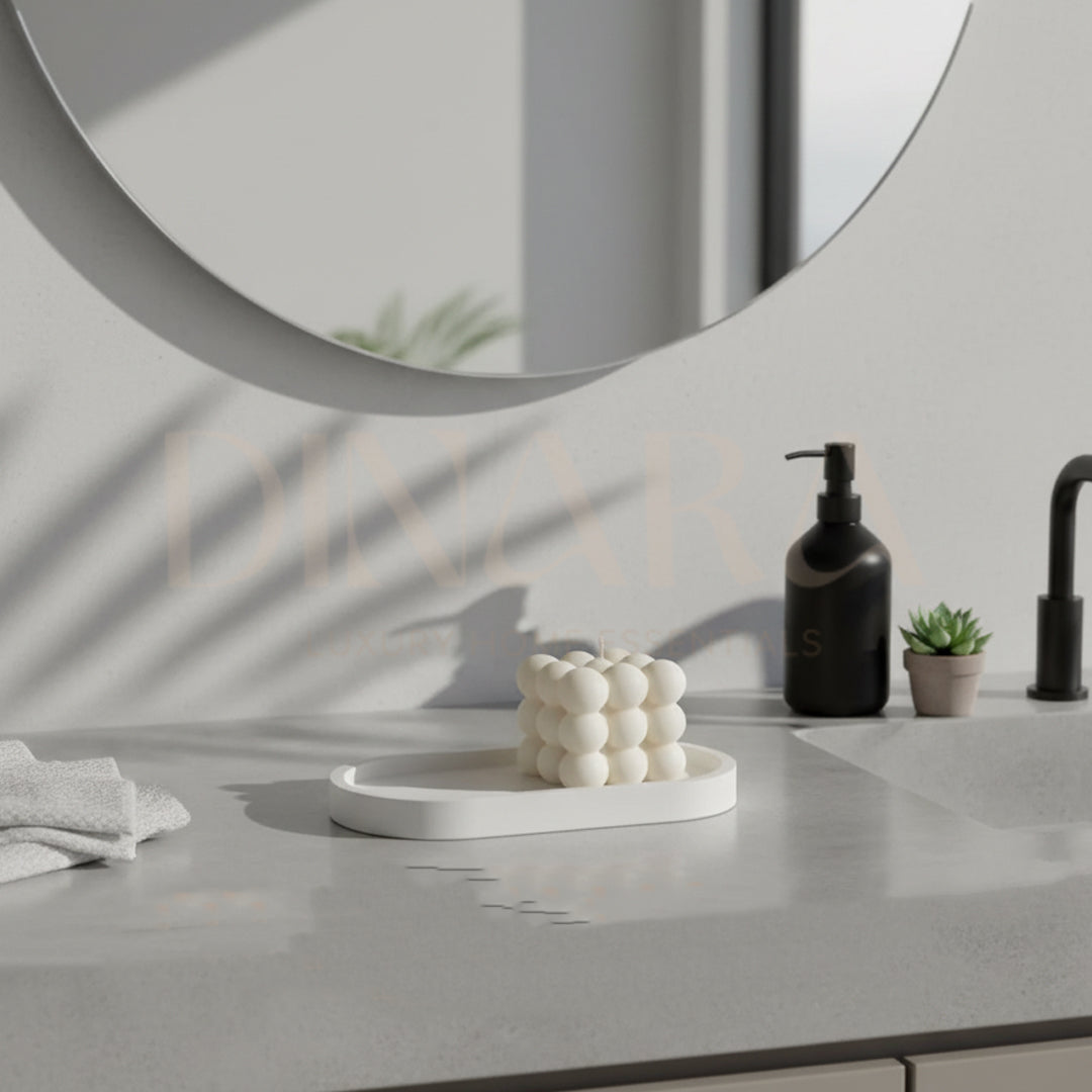 oval tray and bubble candle set