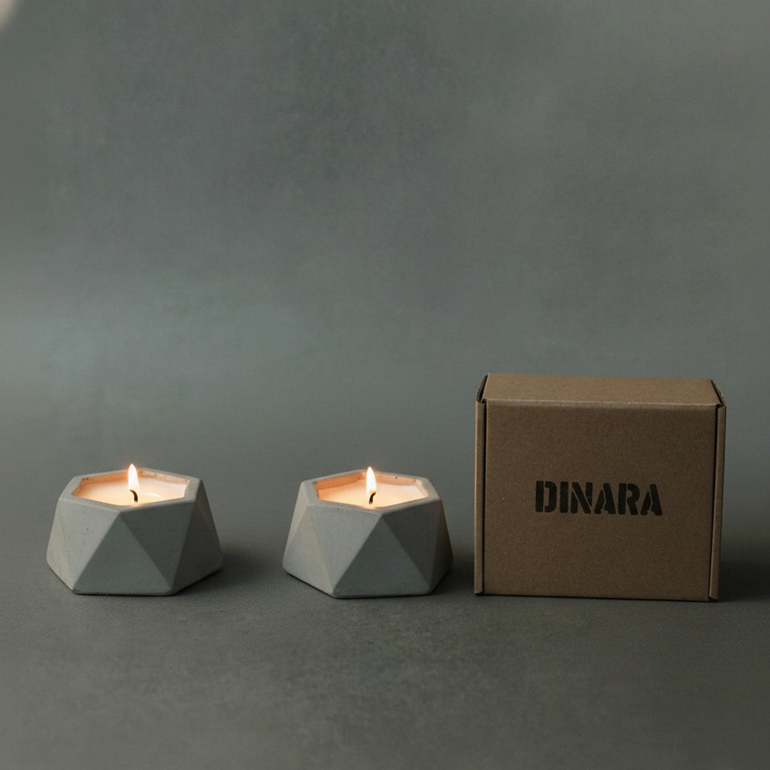 Hexagonal Concrete Candle