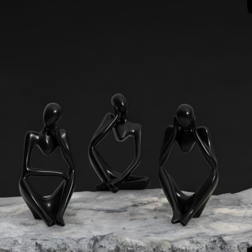 Abstract Thinker Statues (set of 3)