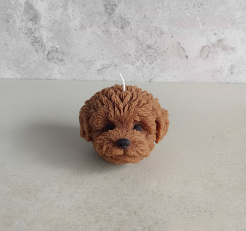 Bruno dog head candle