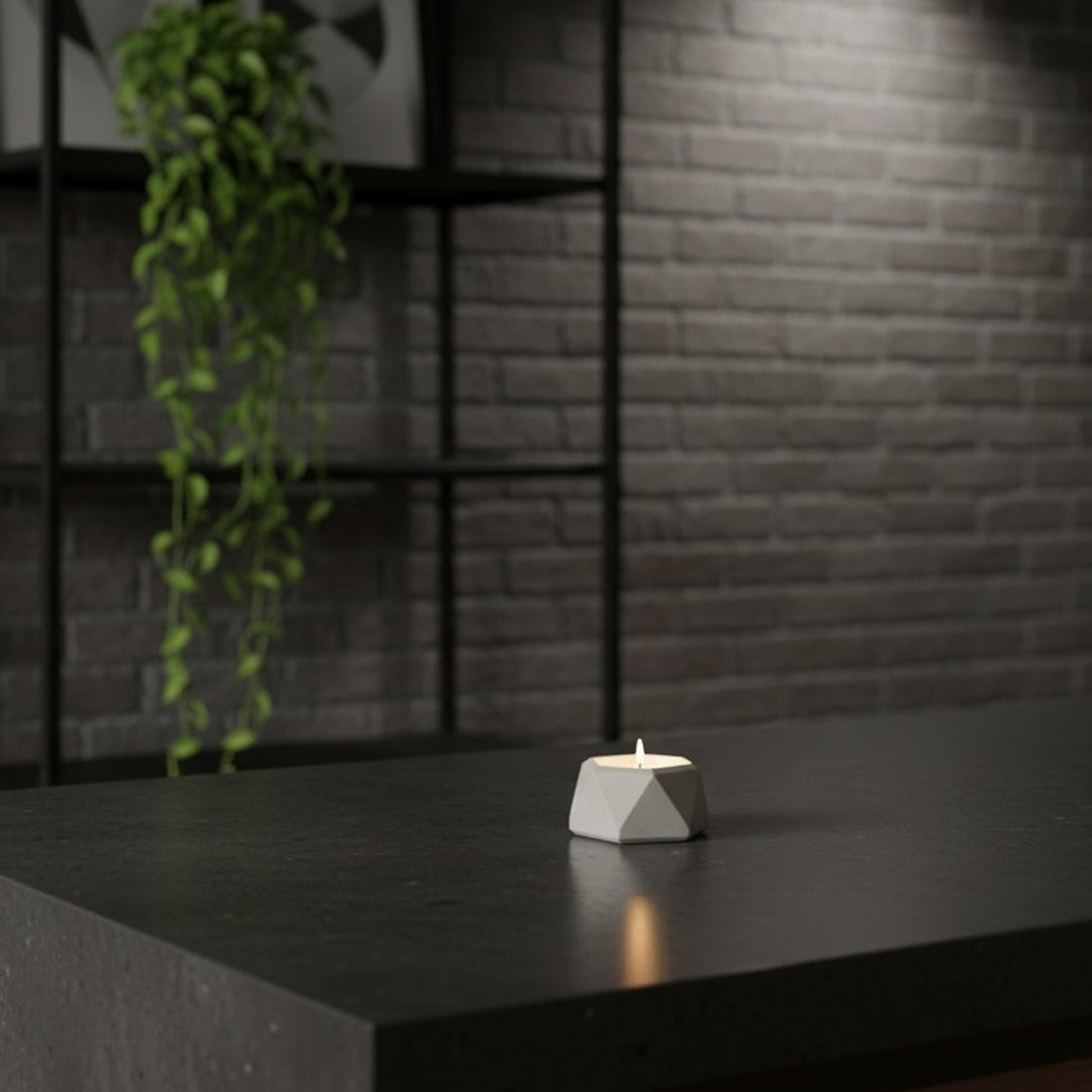 Hexagonal Concrete Candle