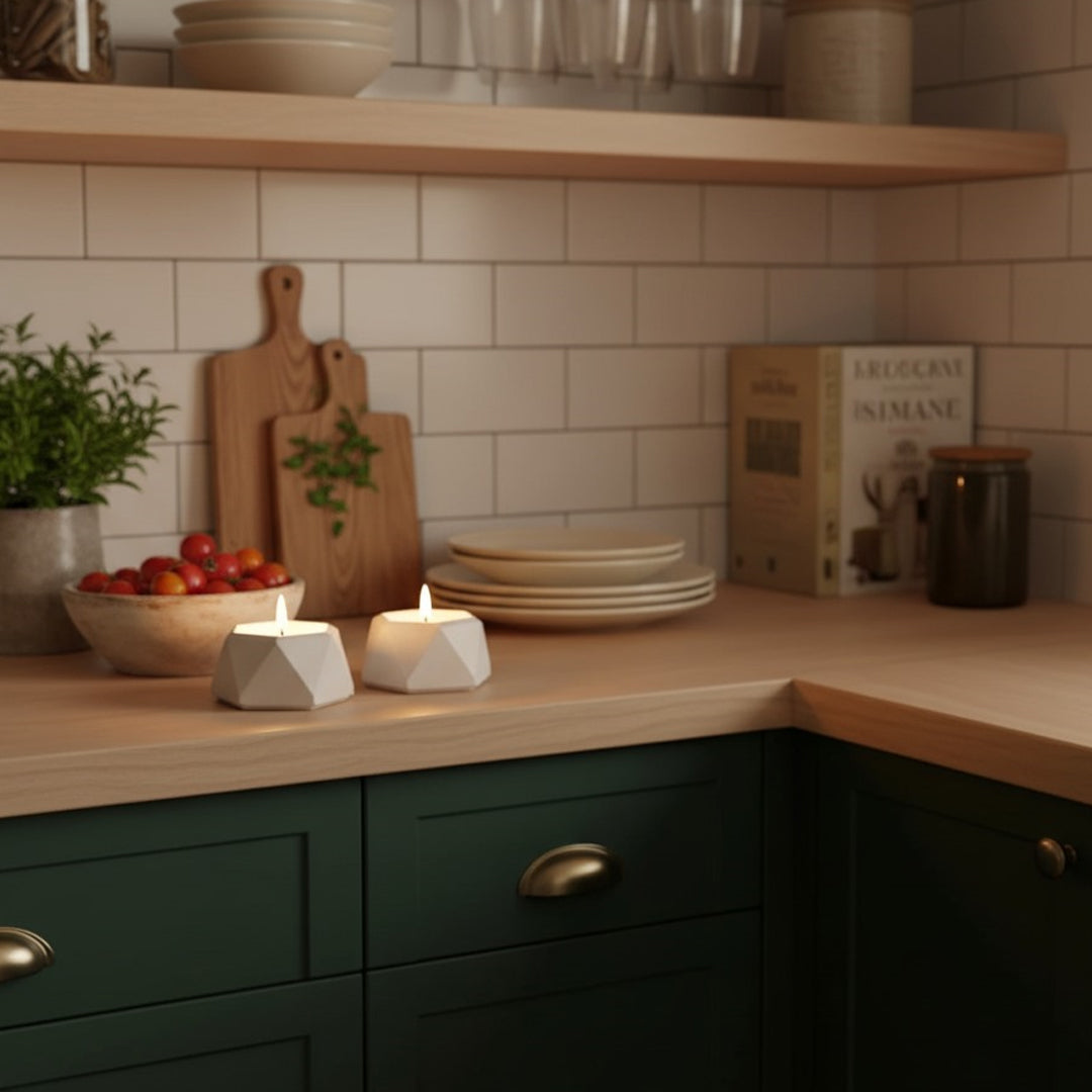 Hexagonal Concrete Candle