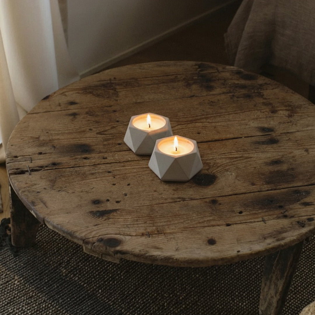 Hexagonal Concrete Candle