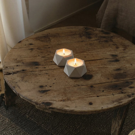 Hexagonal Concrete Candle