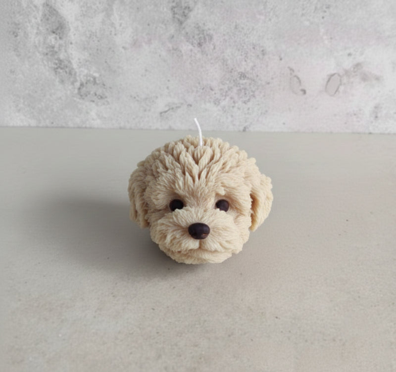 Bruno dog head candle