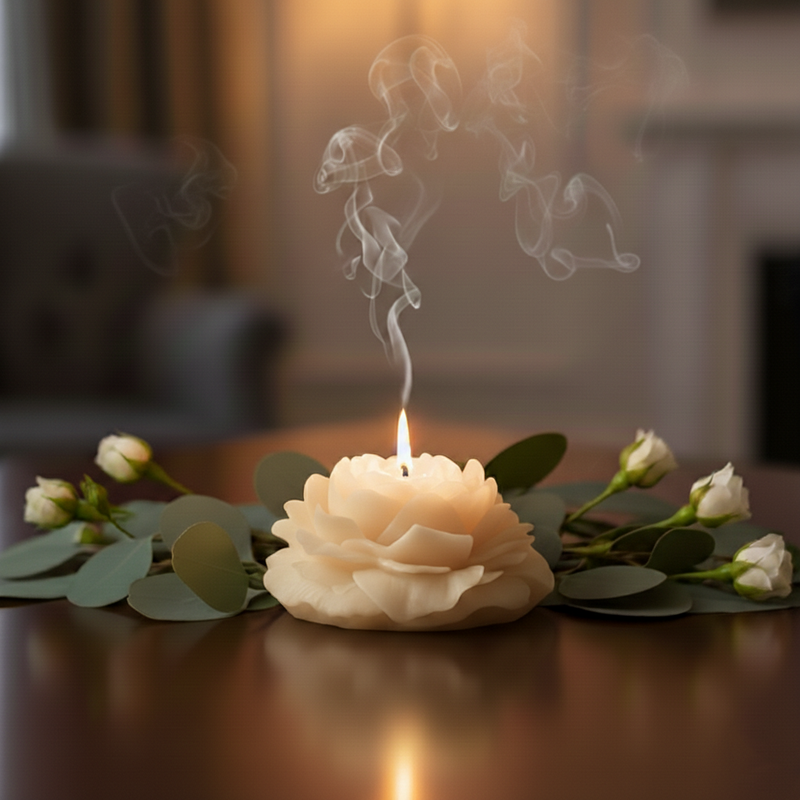 Peony Flower Candle