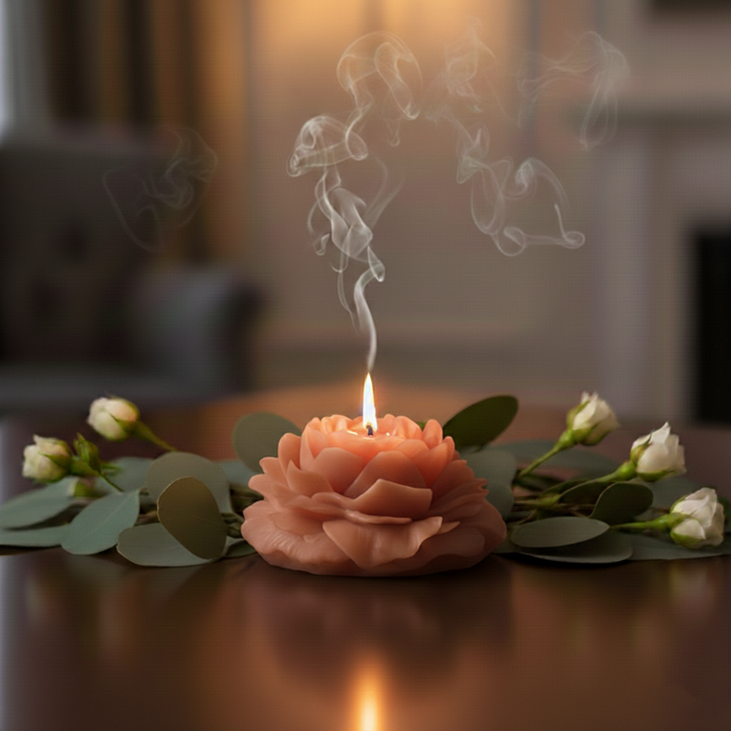Peony Flower Candle