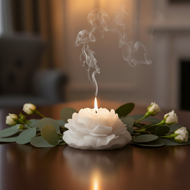 Peony Flower Candle