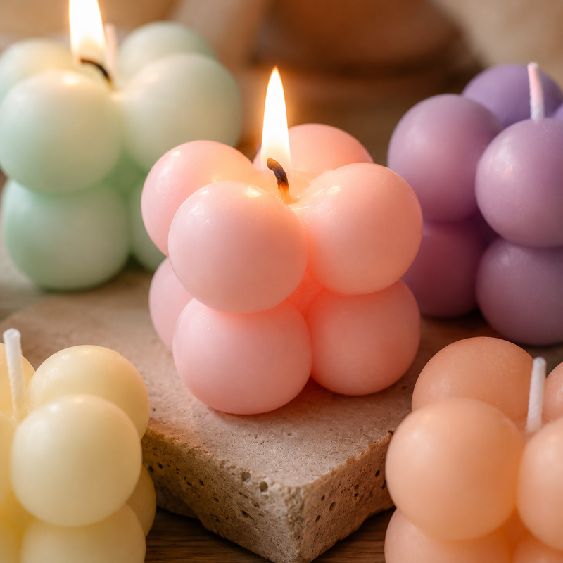 Colorful Bubble Candle Pack – Set of 5