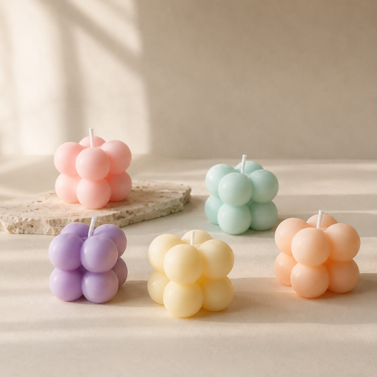 Colorful Bubble Candle Pack – Set of 5