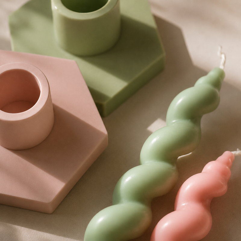 Spiral Moments Bundle – Candle & Holder Set