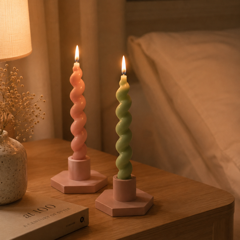 Spiral Moments Bundle – Candle & Holder Set