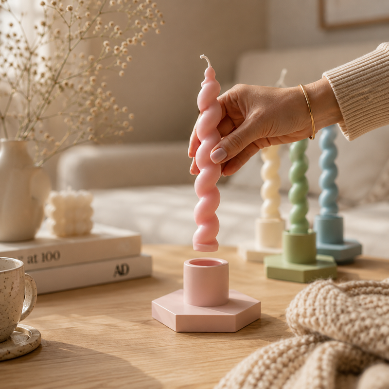 Spiral Moments Bundle – Candle & Holder Set
