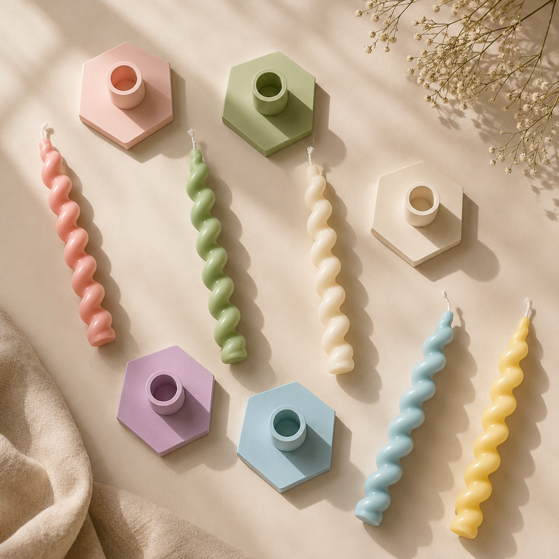Spiral Moments Bundle – Candle & Holder Set