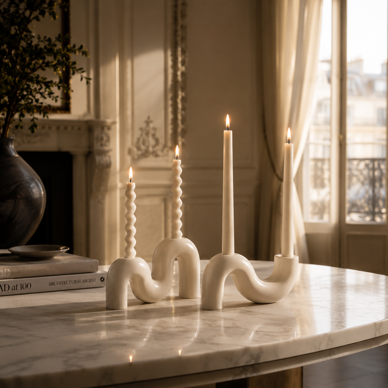Candle Holder Set of 2  – with candles