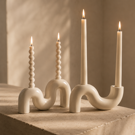 Candle Holder Set of 2  – with candles