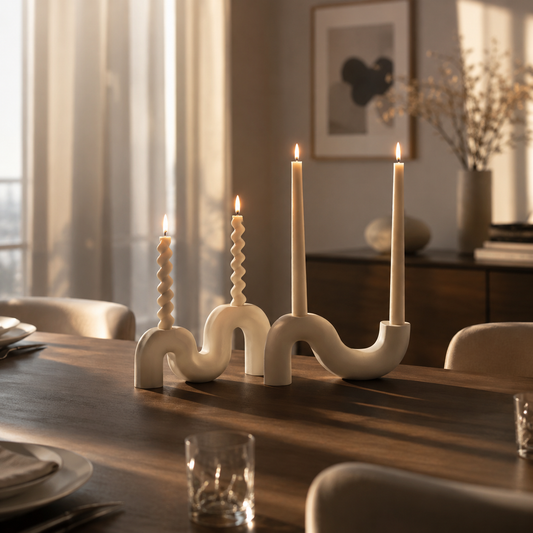 Candle Holder Set of 2  – with candles
