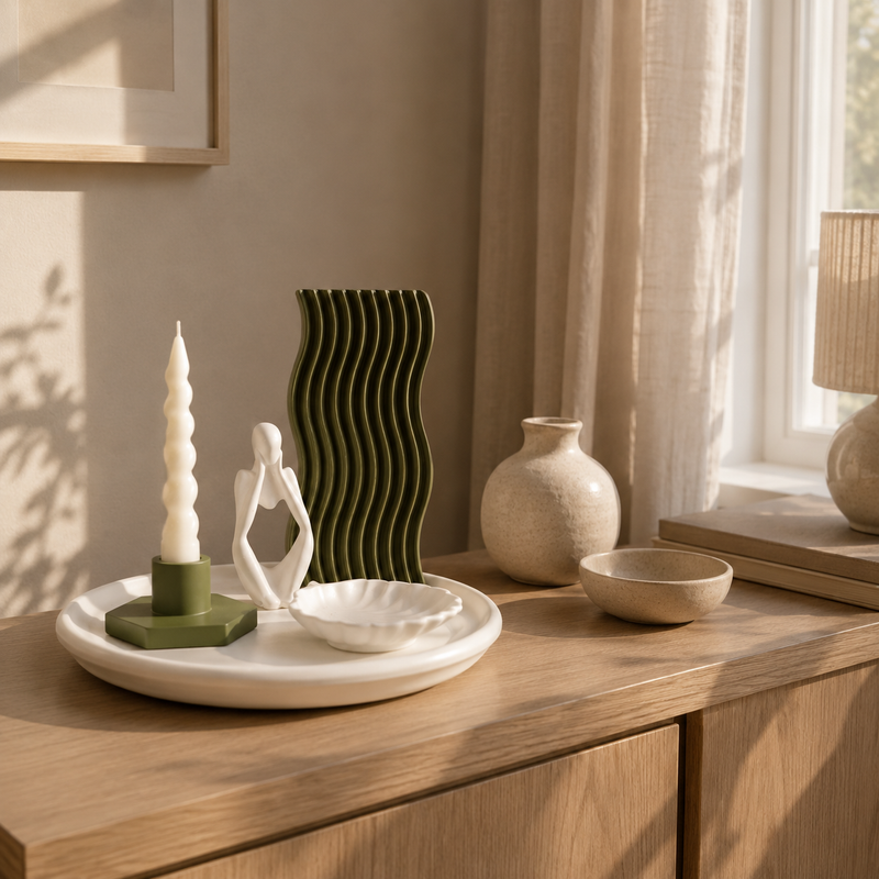 Iris Statement Piece – 6-Piece Sage & White