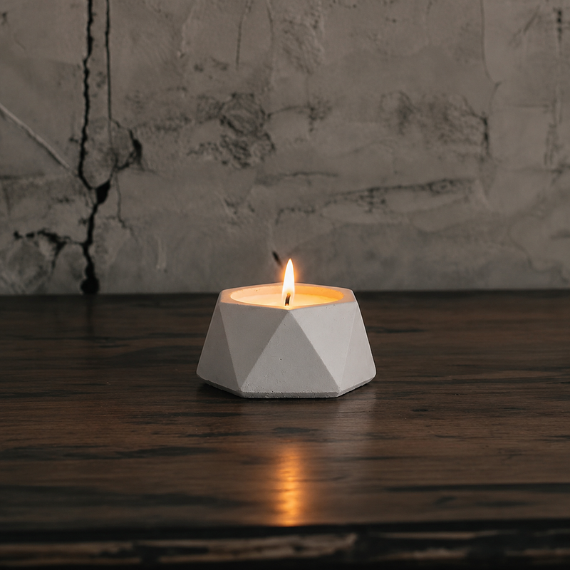 Hexagonal Concrete Candle