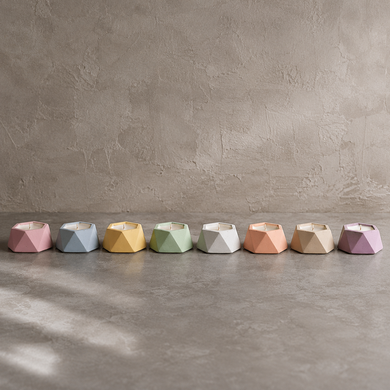 Hexagonal Concrete Candle