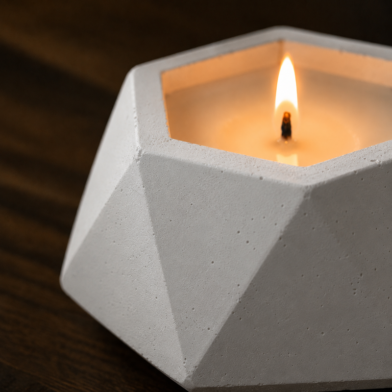 Hexagonal Concrete Candle