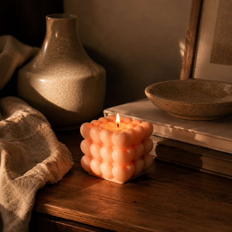 Heart Bubble Candle
