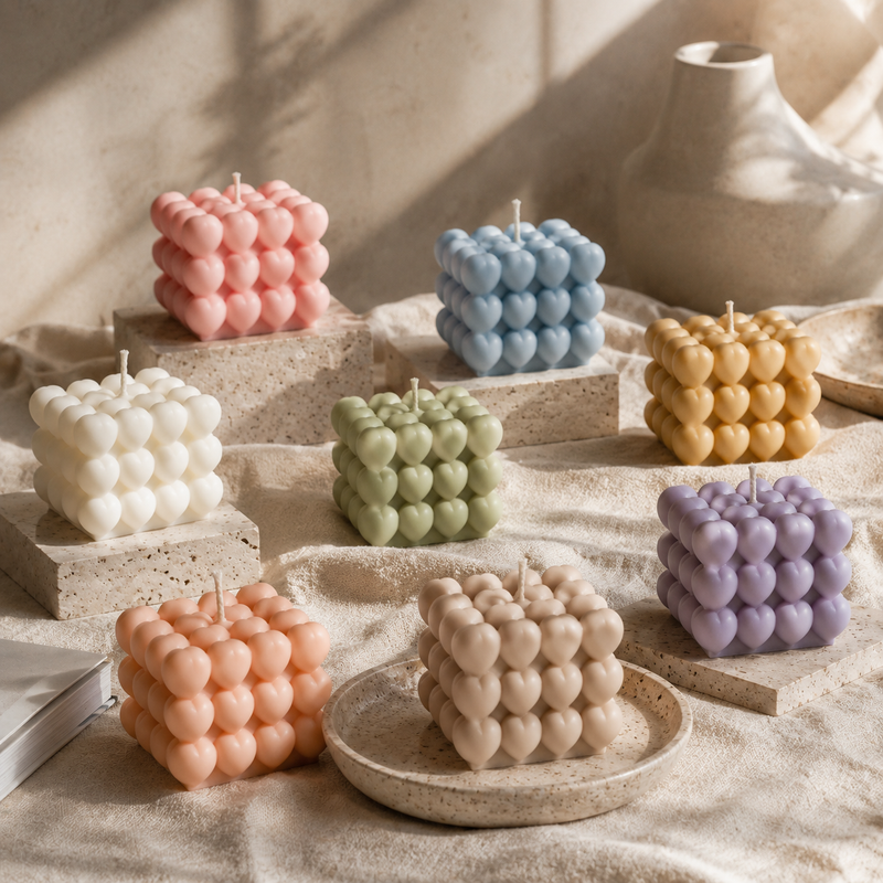 Heart Bubble Candle