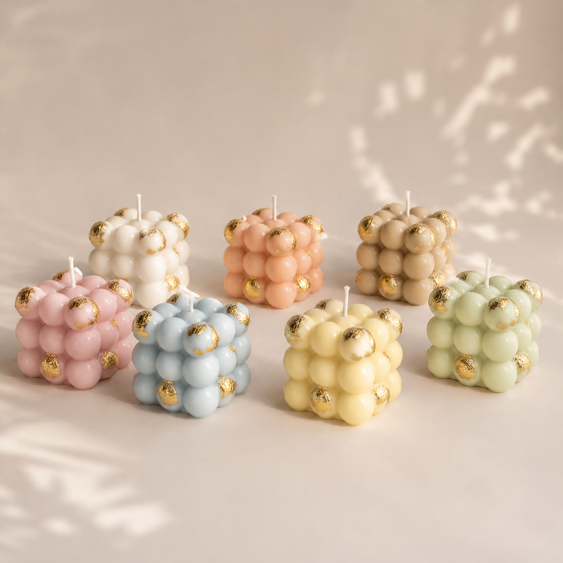 Gold Foiled bubble candle (big)