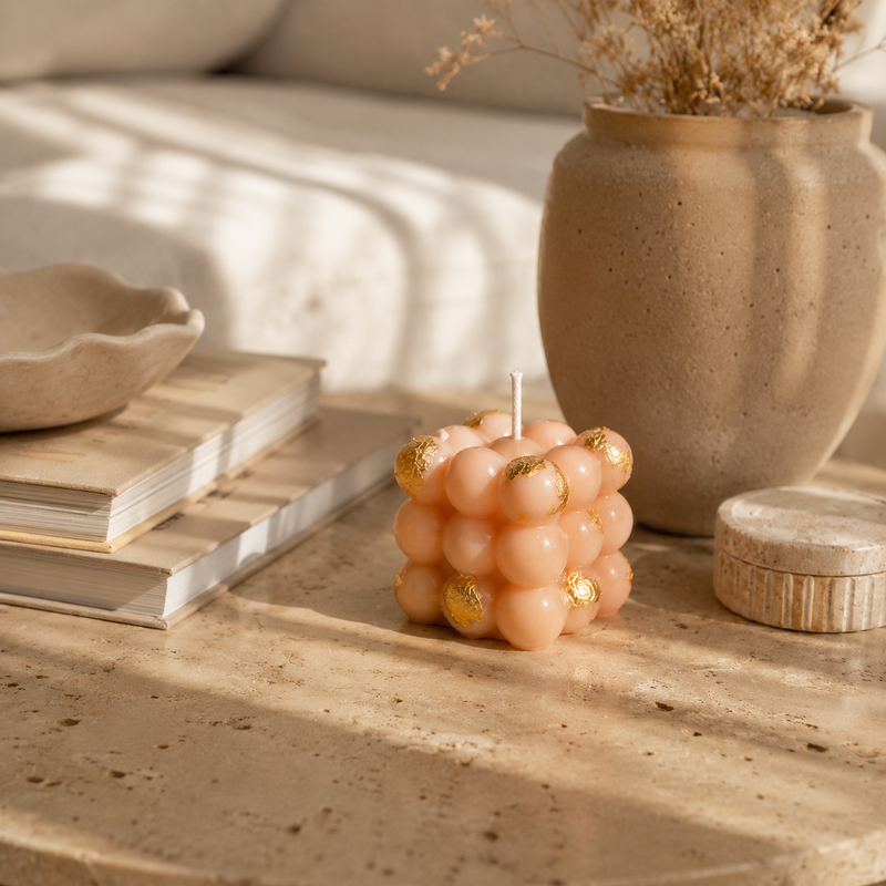 Gold Foiled bubble candle (big)