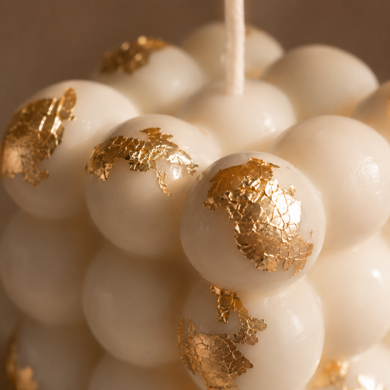 Gold Foiled bubble candle (big)